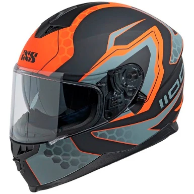 CASCO IXS 1100 2.2 - NEGRO MATE / NARANJA