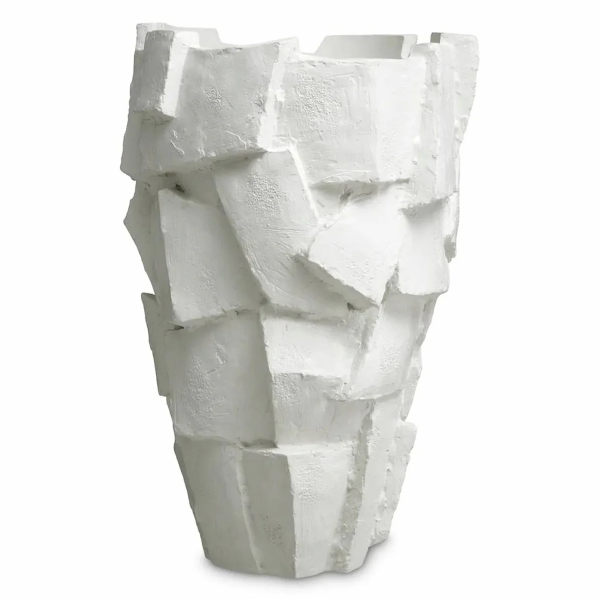 Luxury fiberglass flower pot matt white H. 106.5 cm - luxury quality