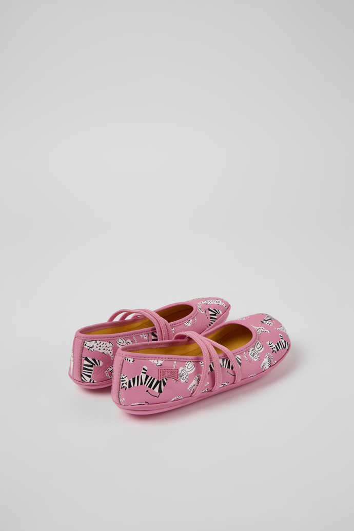 Twins Pink Leather Ballerina Flats for Boys