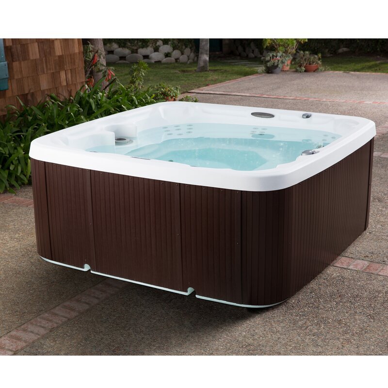 Lifesmart Spas 7 - Person 65 - Jet Square Hot Tub with Ozonator in Espresso
