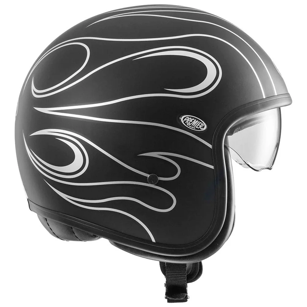 CASCO JET PREMIER VINTAGE FR SILVER CHROME BM NEGRO / PLATA