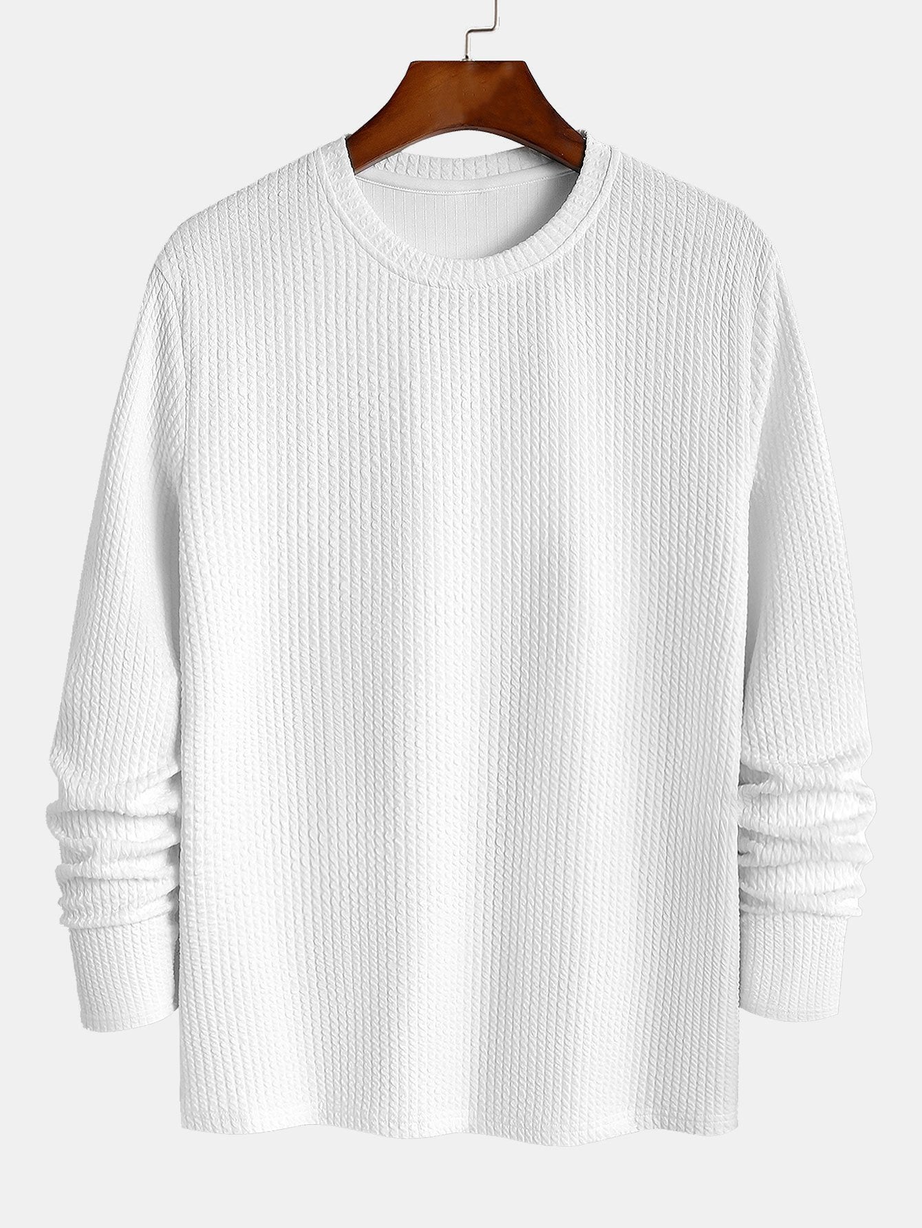 Long Sleeved Muscle Fit Ribbed T-Shirt