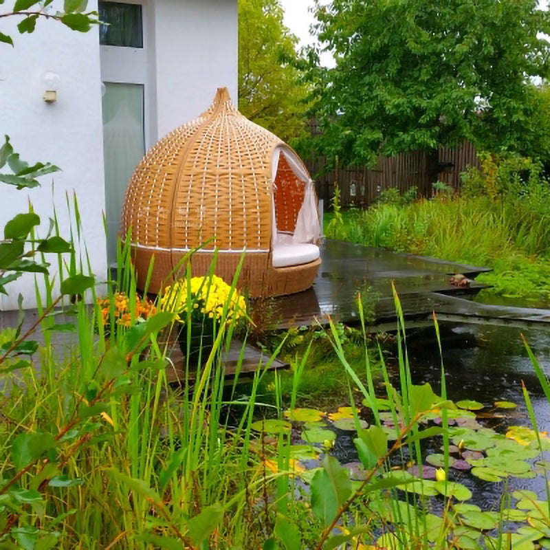 Outdoor Leisure Balcony Sofa Combination Single Double Rattan Furniture Resort Bird Cage Sofa Bed