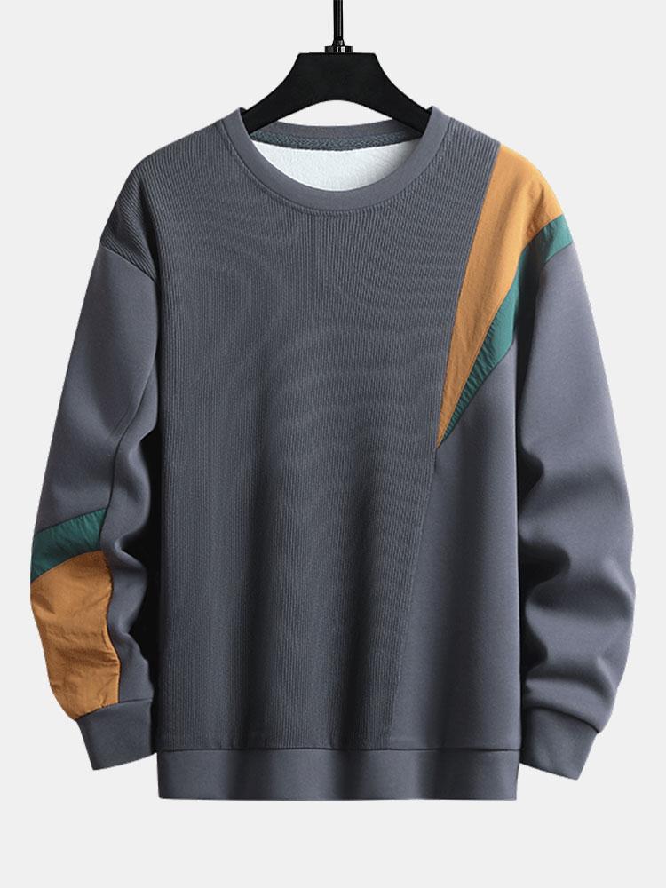 Color Block Crewneck Sweatshirt