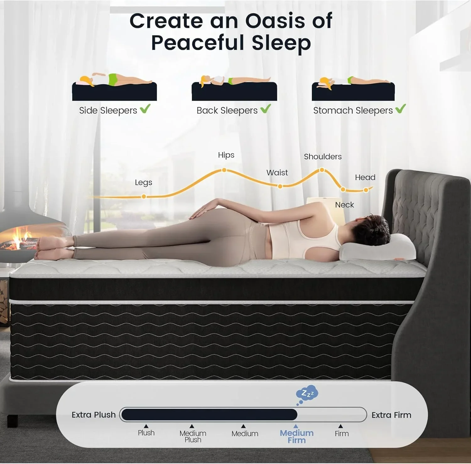 Full Size Mattress 10 Inch Full Size Mattress in a Box Medium Plush Hybrid Mattress