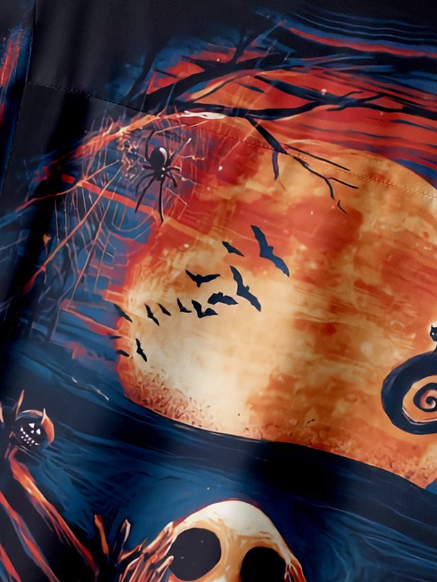 Halloween Chest Pocket Short Sleeve Shirt