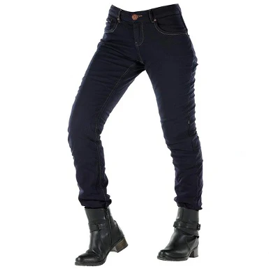 NAVY BLUE CITY LADY OVERLAP JEANS PANTS