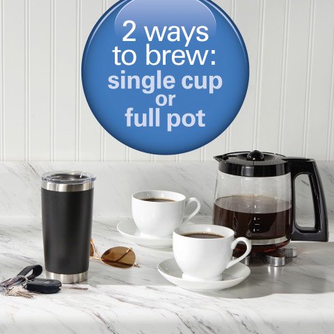 Hamilton Beach 2-Way Brewer 49980A, Single Serve Coffee Maker and Full 12 Cup Coffee, Stainless Steel, Programmable