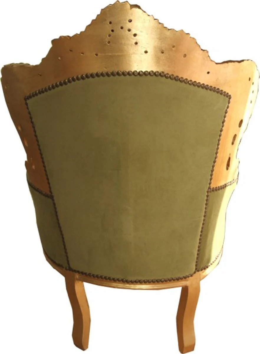 Baroque armchair King jade green / gold 85 x 85 x H. 120 cm - Baroque furniture