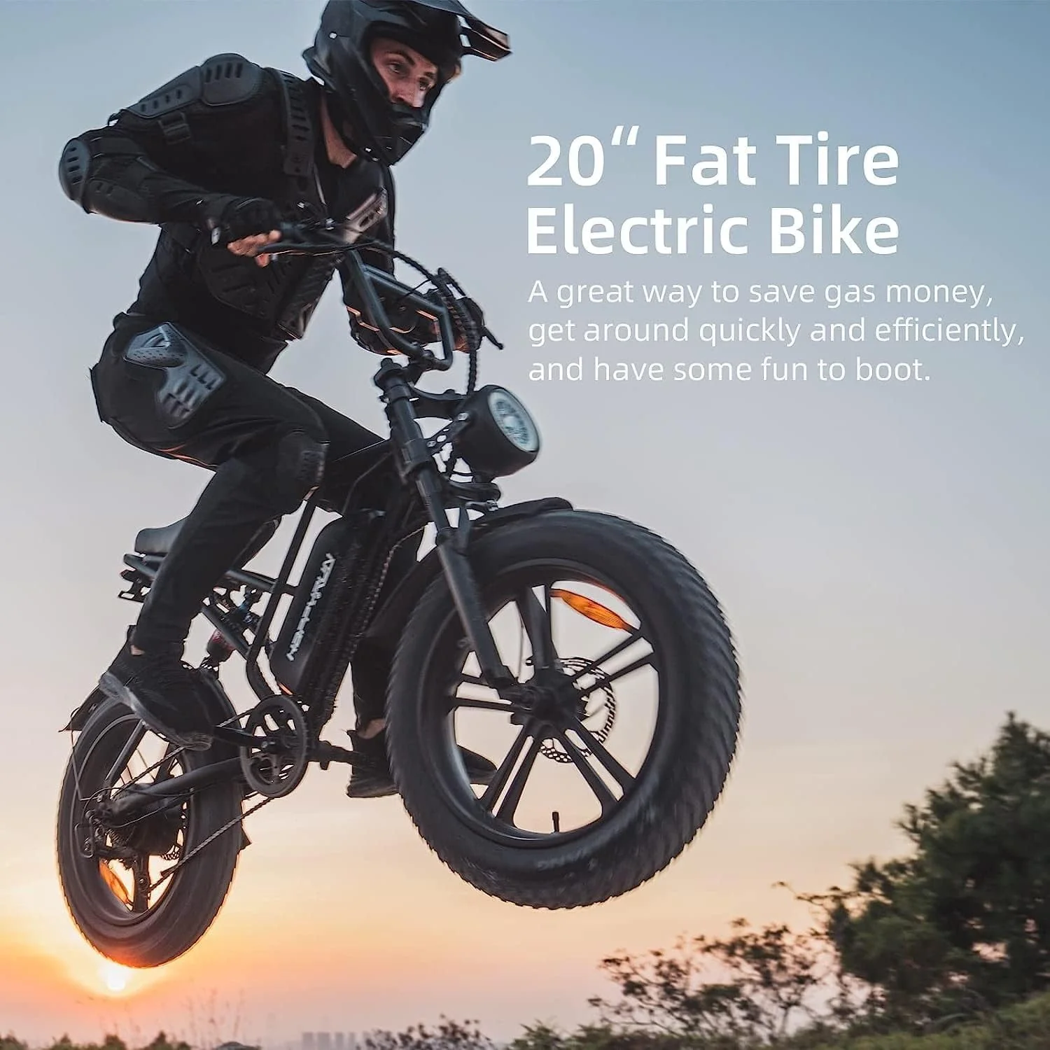 Happyrun Electric Bike for Adults 20" Fat tire with 750W Motor Ebike 48V 18AH Removable Battery 20MPH & 68 Miles