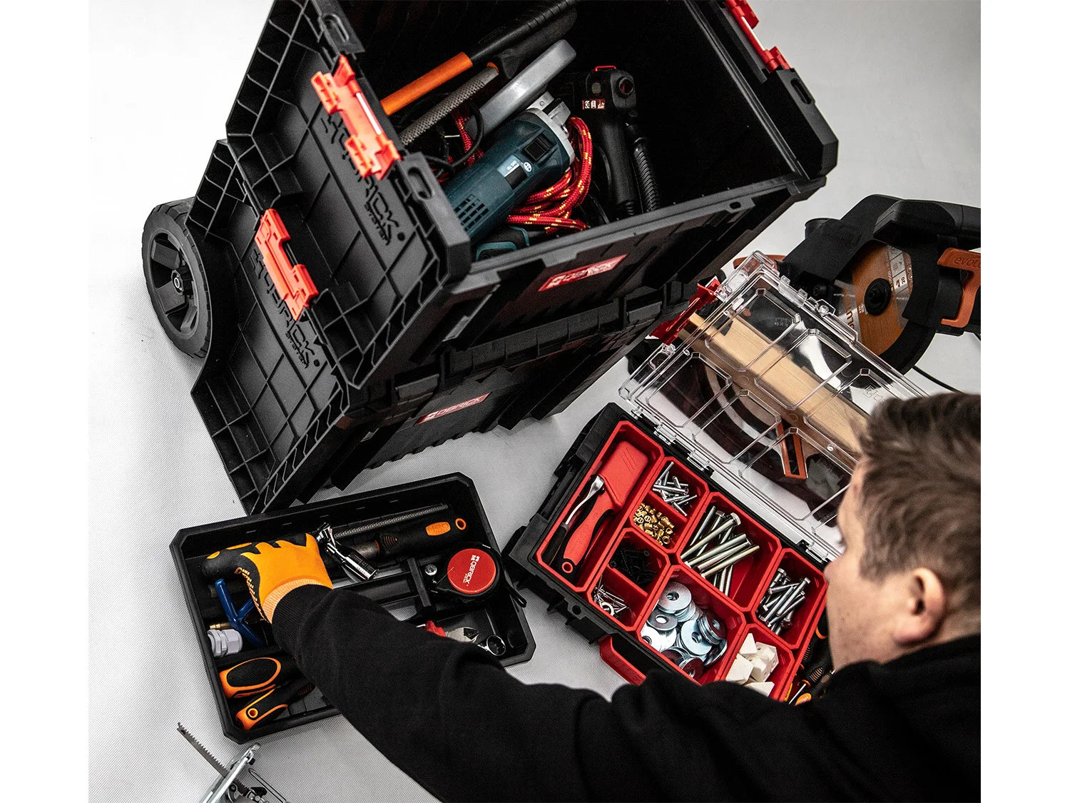 Qbrick System tool trolley set PRO Organizer 100 + PRO Toolbox + PRO Cart