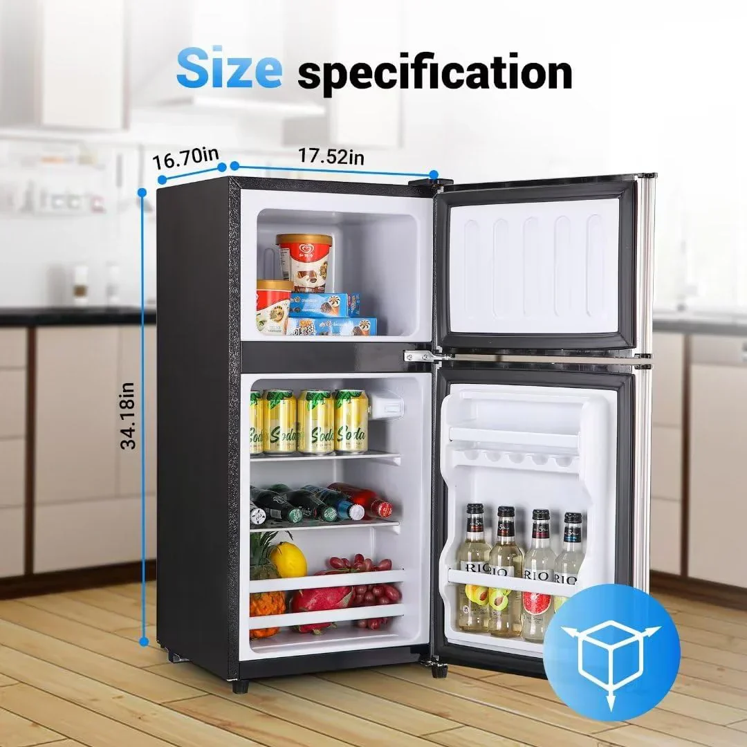 Apartment Size Refrigerator 3.5 Cu.Ft Small Refrigerator with Freezer Suitable for Home