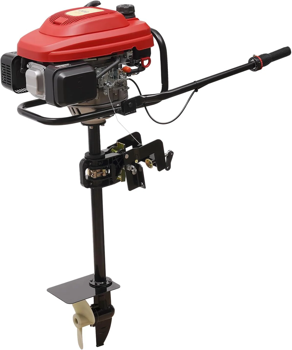 4 Stroke 4HP Outboard Motor, 4 Stroke 55CC Jet Pump Boat Engine w/Wind Cooling CDI System for Rubber Boats, Wooden Boats, Fishing Boats, etc, 5500 rpm