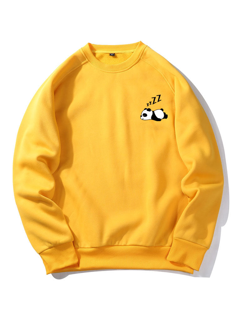 Lazy Panda Print Raglan Sleeve Sweatshirt