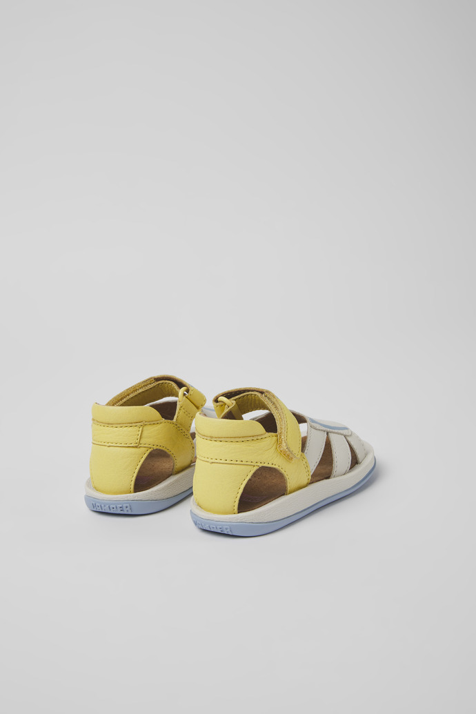 Twins Yellow and White Leather Sandals for Boys