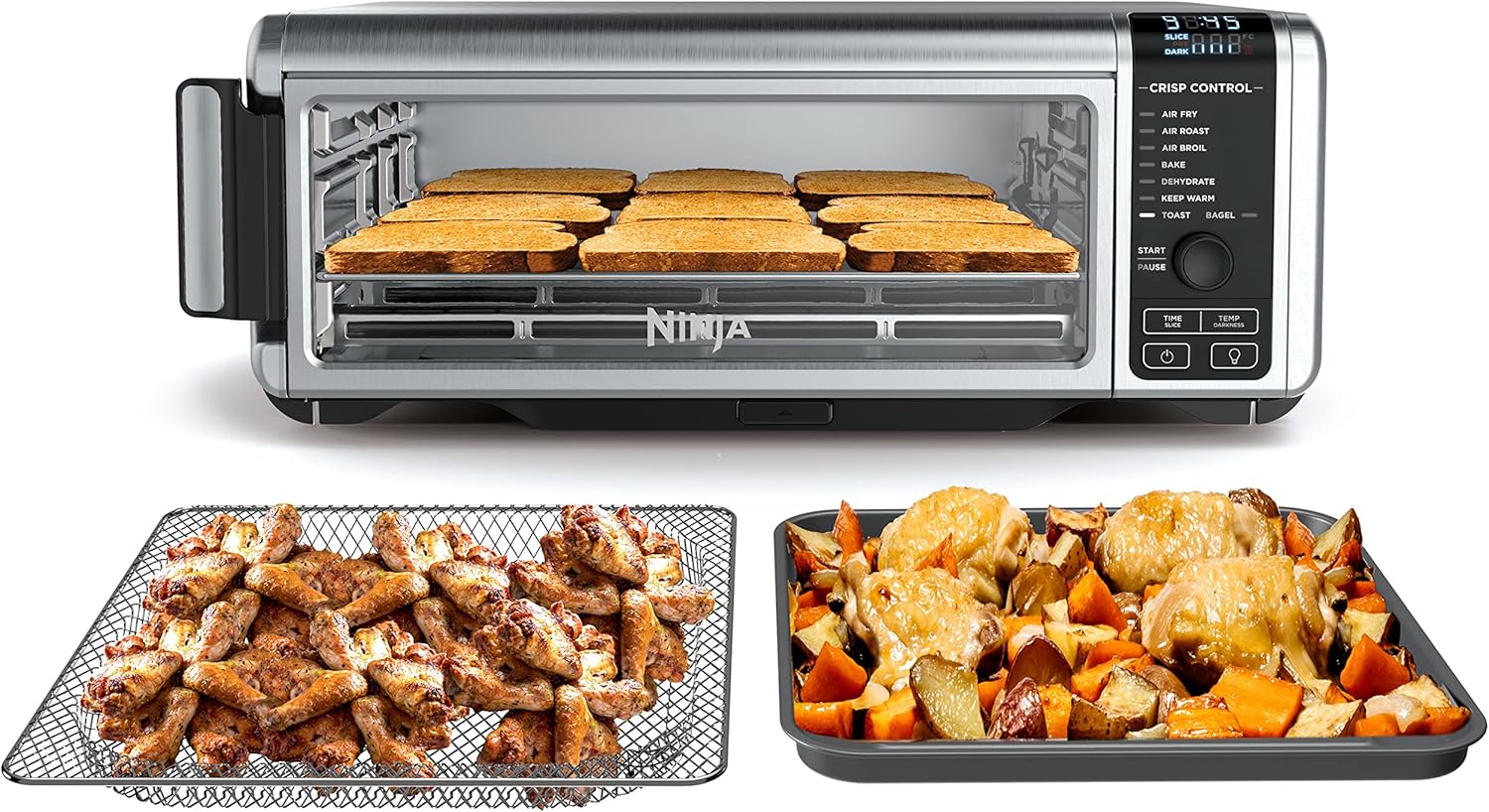 Ninja Flip Toaster Oven&Air Fryer, 8-in-1 Functionality, Flip Up&Away Capability for Storage Space