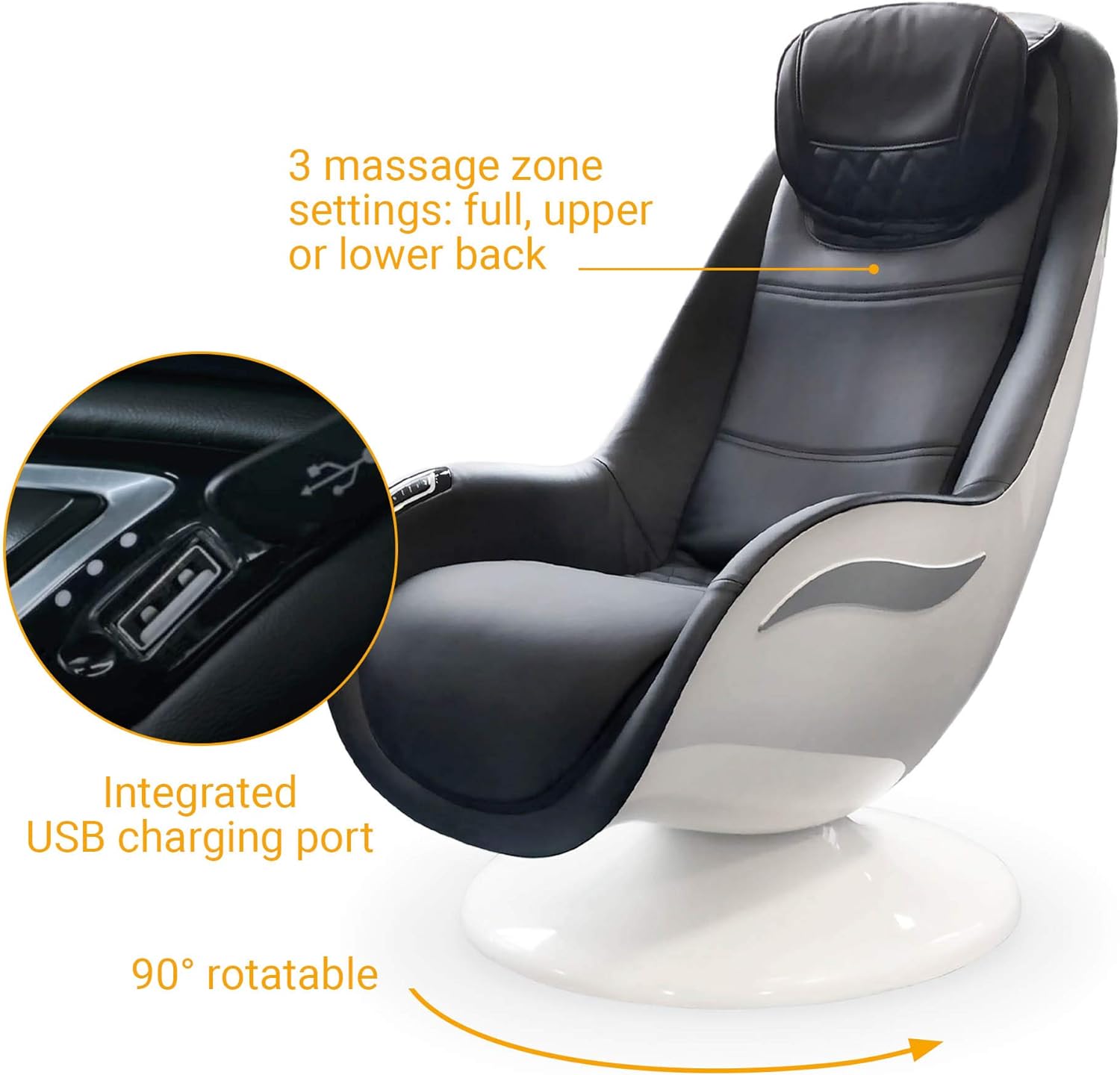 medisana RS 650 Lounge Chair, massage chair with 6 different types of massage and cervical massage, Swedish massage with 3 intensity levels and USB charging connection