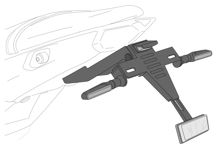 PUIG 8541N LICENSE HOLDER SUPPORT - BMW R1200R 2015 BLACK